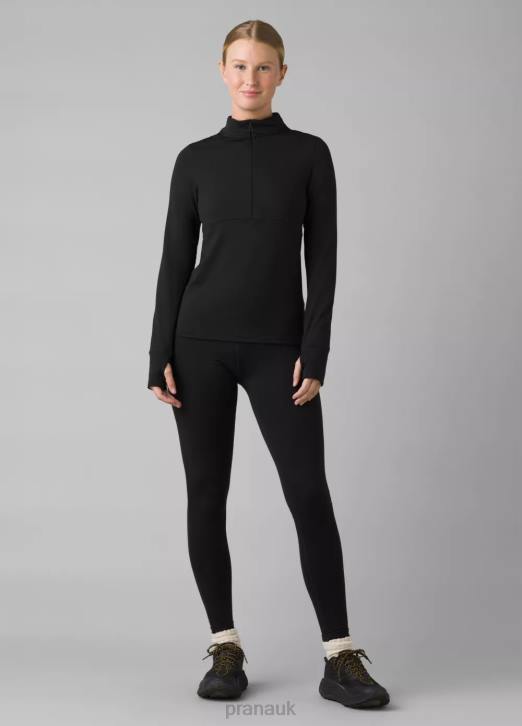 prAna Women Ice Flow Half Zip 604H63 Clothing Black