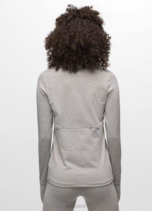 prAna Women Ice Flow Half Zip 604H65 Clothing Heather Grey