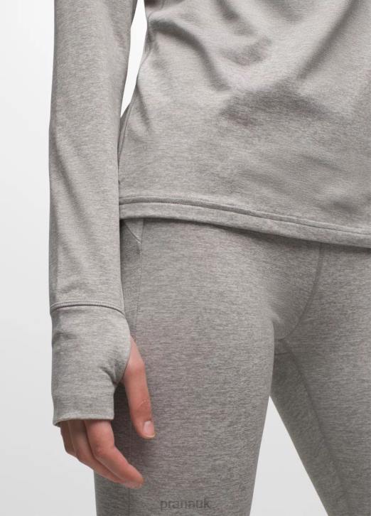 prAna Women Ice Flow Half Zip 604H65 Clothing Heather Grey