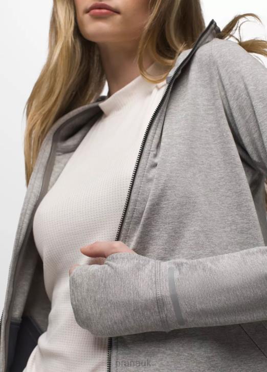 prAna Women Ice Flow Jacket 604H66 Clothing Heather Grey