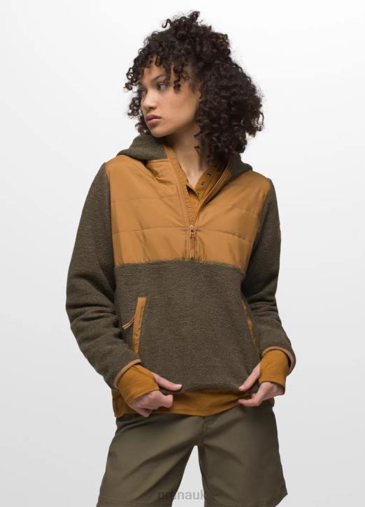 prAna Women IncrediWool 1/2 Zip 604H139 Clothing Slate Green Block