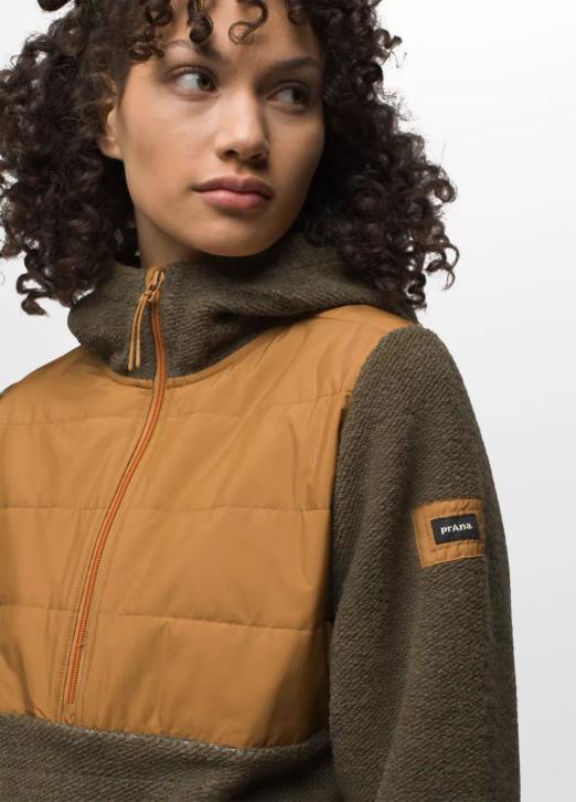 prAna Women IncrediWool 1/2 Zip 604H139 Clothing Slate Green Block