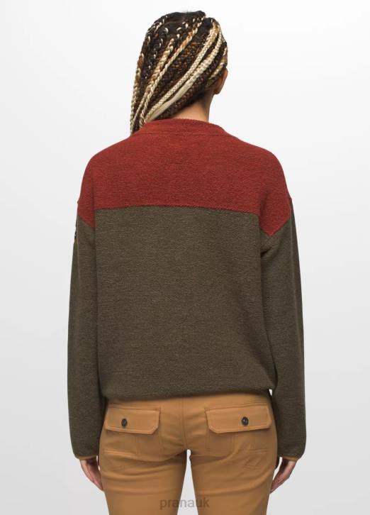 prAna Women IncrediWool Crew 604H130 Clothing Slate Green Block