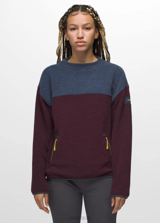 prAna Women IncrediWool Crew 604H131 Clothing Mulberry Block