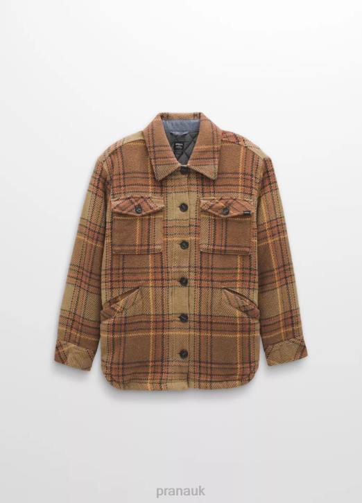 prAna Women Lower Falls Flannel Jacket 604H59 Clothing Embark Brown