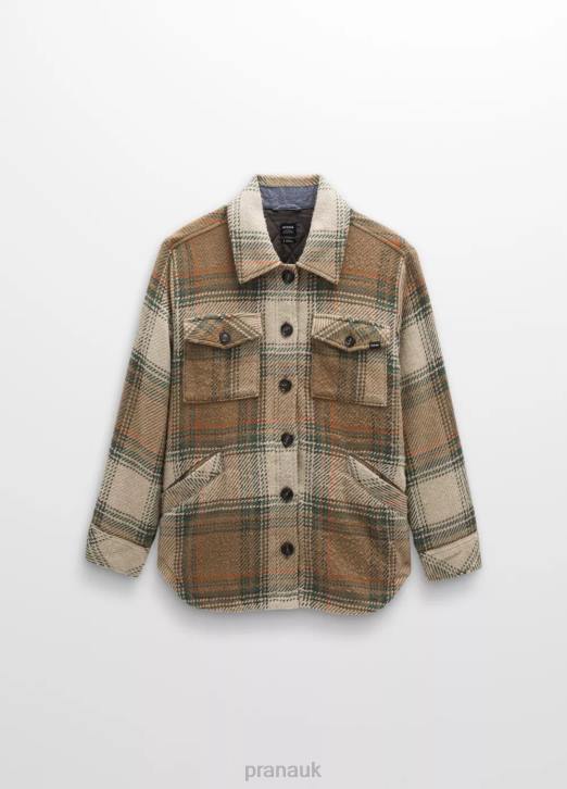 prAna Women Lower Falls Flannel Jacket 604H60 Clothing Rye Green