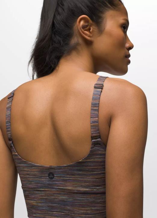 prAna Women Luxara Impresa Bralette 604H238 Clothing Mulberry Spacedye