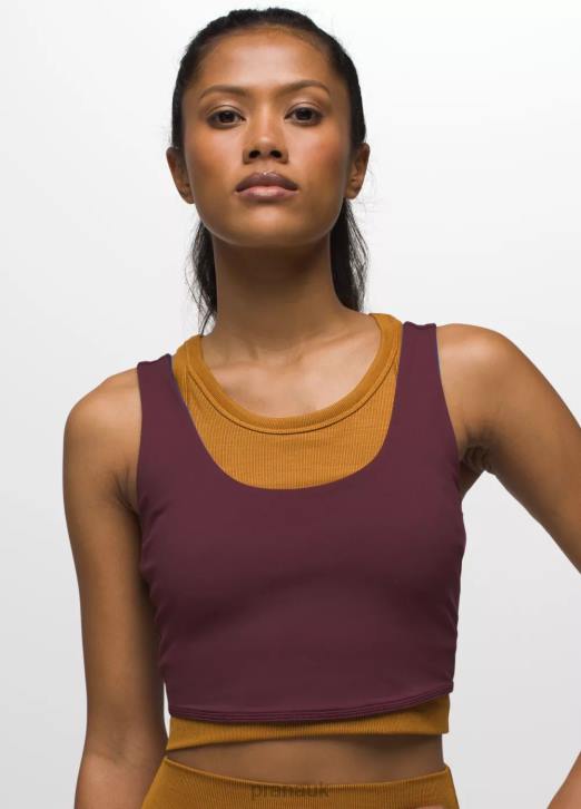 prAna Women Luxara Reversible Crop Top 604H126 Clothing Mulberry/Rich Sapphire