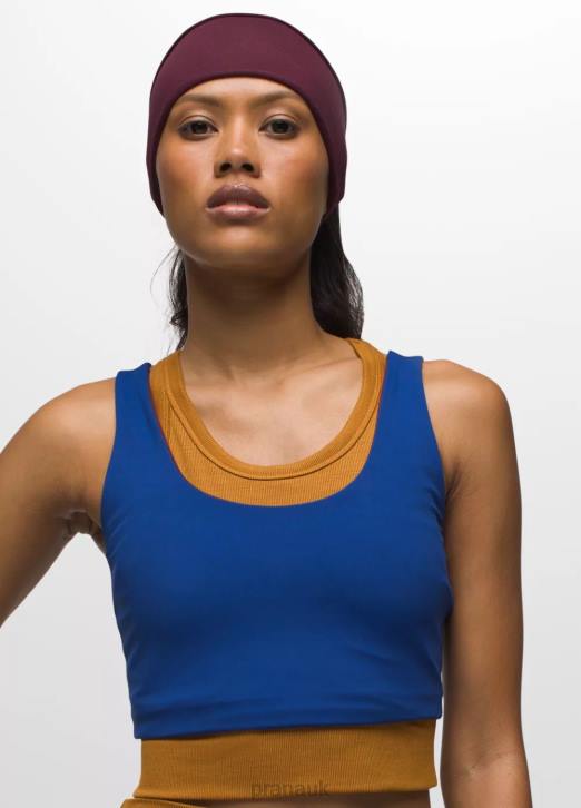 prAna Women Luxara Reversible Crop Top 604H126 Clothing Mulberry/Rich Sapphire