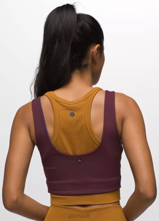 prAna Women Luxara Reversible Crop Top 604H126 Clothing Mulberry/Rich Sapphire