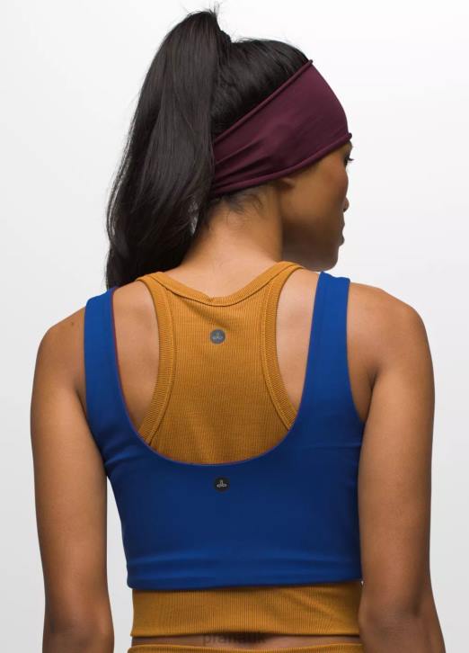 prAna Women Luxara Reversible Crop Top 604H126 Clothing Mulberry/Rich Sapphire