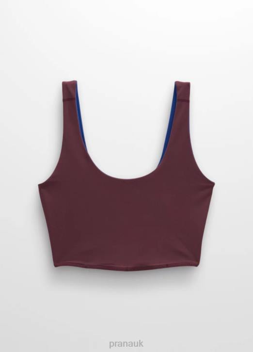 prAna Women Luxara Reversible Crop Top 604H126 Clothing Mulberry/Rich Sapphire