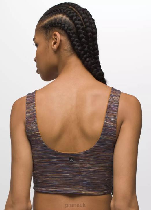 prAna Women Luxara Reversible Crop Top 604H127 Clothing Spiced/Mulberry Spacedye
