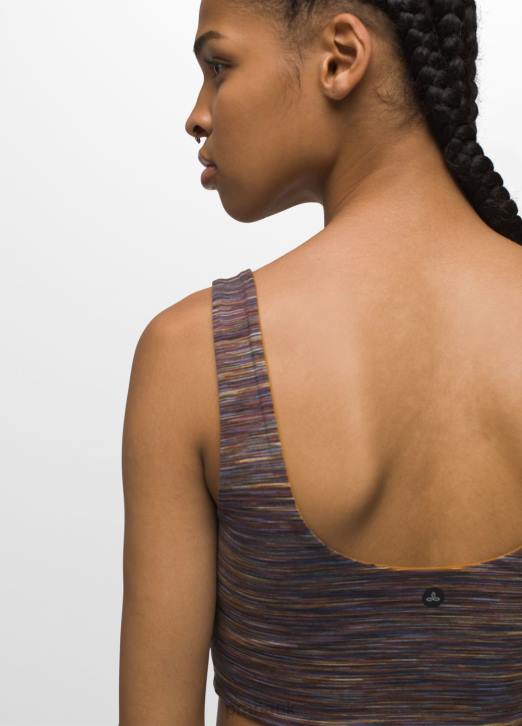 prAna Women Luxara Reversible Crop Top 604H127 Clothing Spiced/Mulberry Spacedye