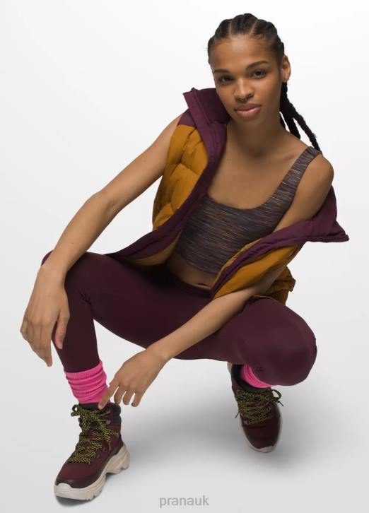 prAna Women Luxara Reversible Crop Top 604H127 Clothing Spiced/Mulberry Spacedye