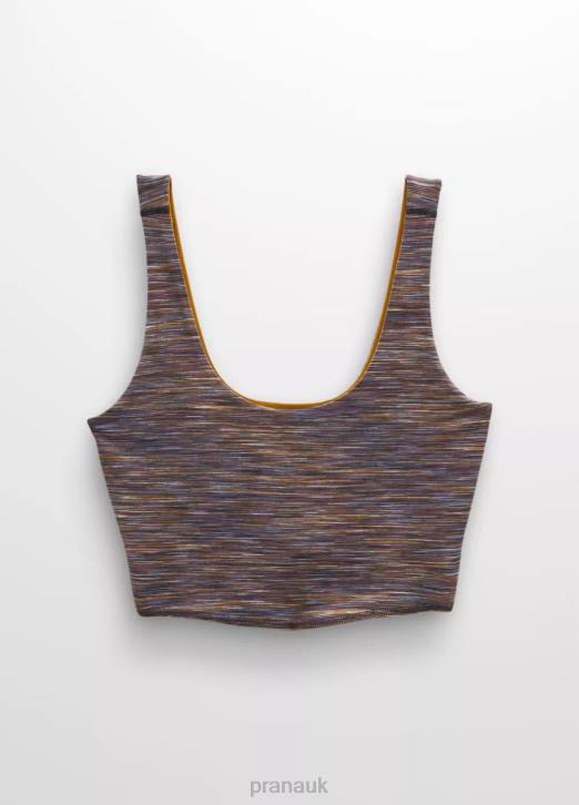 prAna Women Luxara Reversible Crop Top 604H127 Clothing Spiced/Mulberry Spacedye