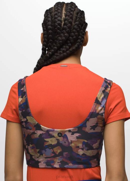 prAna Women Luxara Reversible Crop Top 604H128 Clothing Fall Daze/Dark Iron