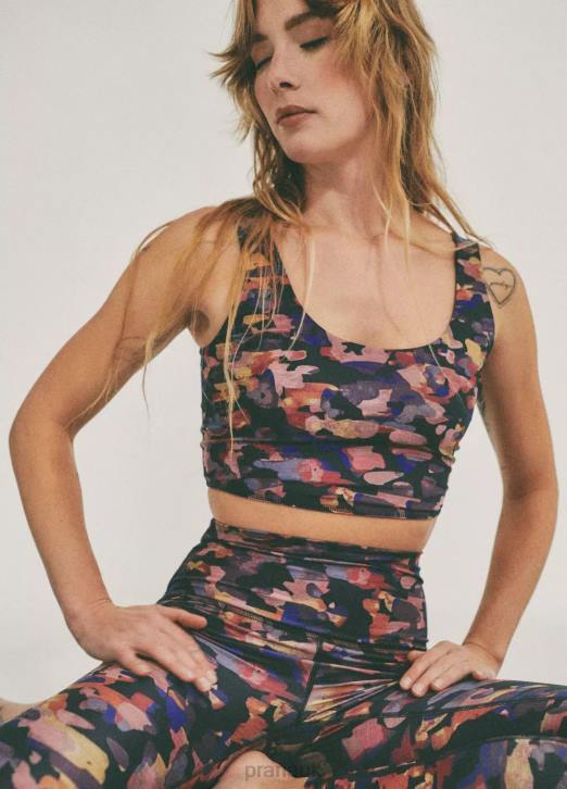 prAna Women Luxara Reversible Crop Top 604H128 Clothing Fall Daze/Dark Iron