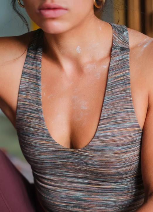 prAna Women Luxara Reversible Racerback 604H116 Clothing Mulberry Spacedye/Black