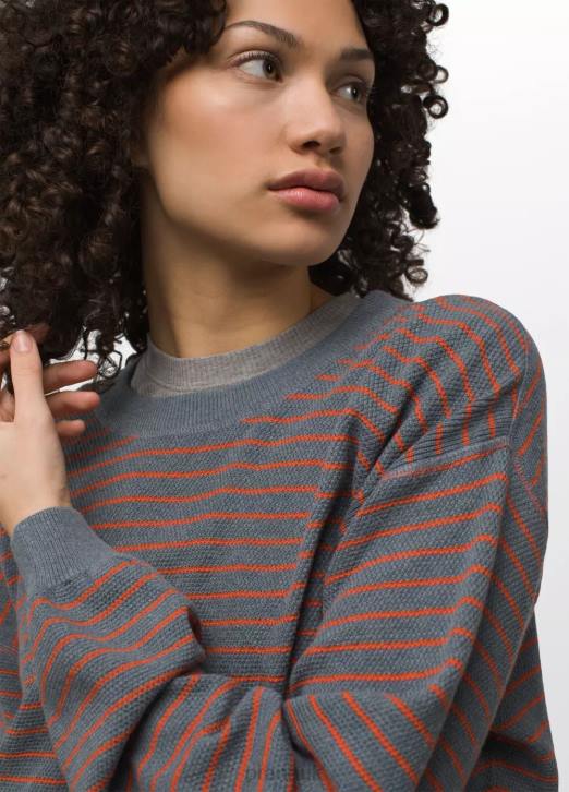 prAna Women Milani Crew Neck 604H23 Clothing Weathered Blue Stripe