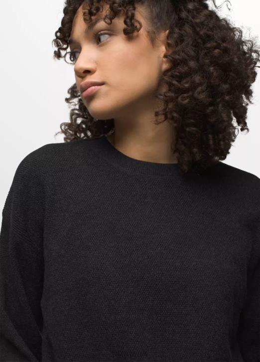 prAna Women Milani Crew Neck 604H27 Clothing Black