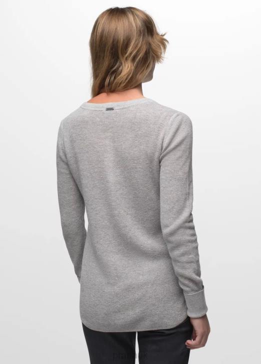 prAna Women Milani Henley 604H93 Clothing Athletic Grey