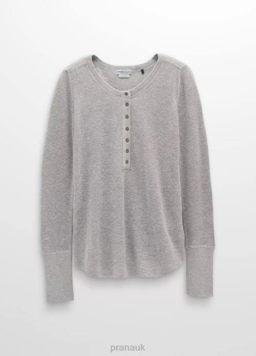 prAna Women Milani Henley 604H93 Clothing Athletic Grey