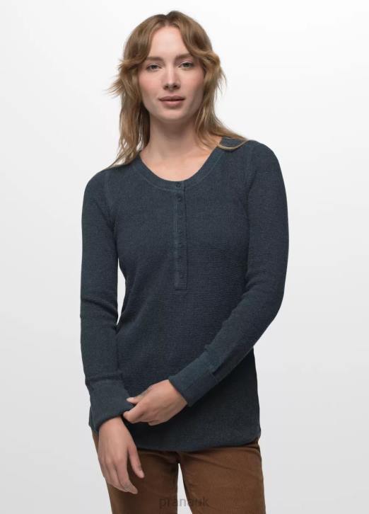 prAna Women Milani Henley 604H95 Clothing Dark Sky
