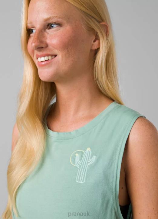 prAna Women Organic Graphic Sleeveless 604H254 Clothing Light Cove Cactus