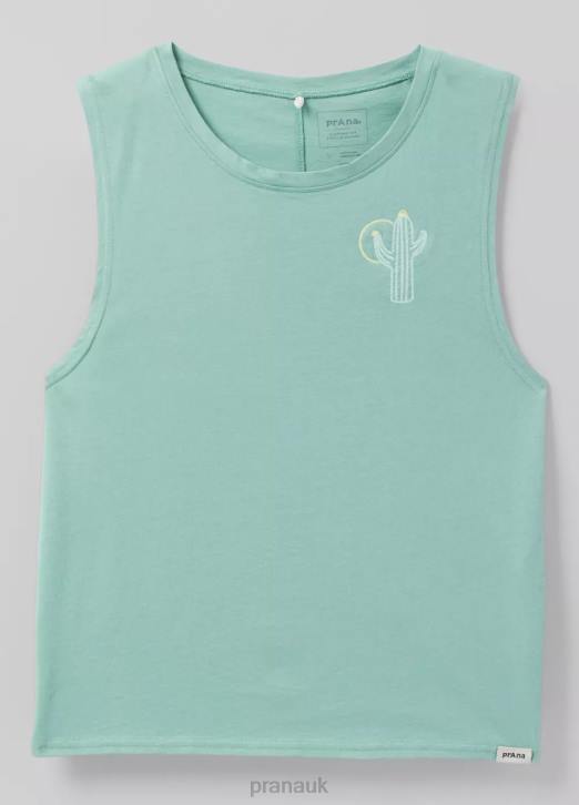 prAna Women Organic Graphic Sleeveless 604H254 Clothing Light Cove Cactus