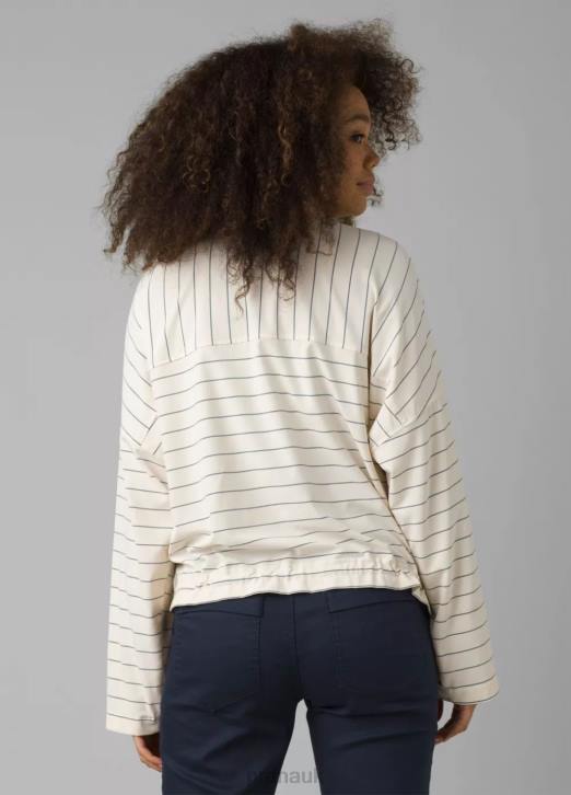 prAna Women Railay Pullover 604H268 Clothing Soft White Stripe