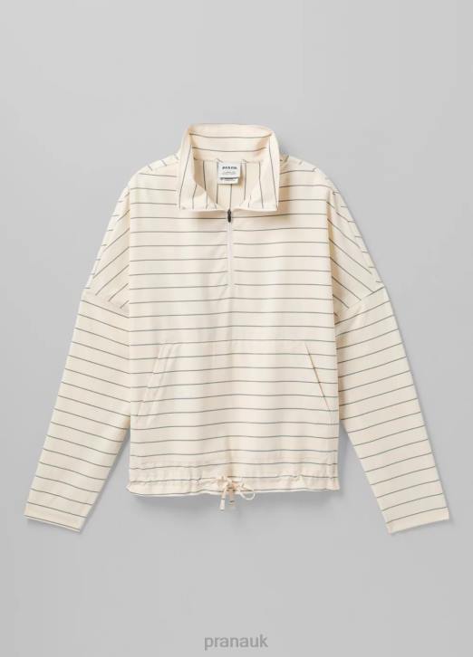 prAna Women Railay Pullover 604H268 Clothing Soft White Stripe