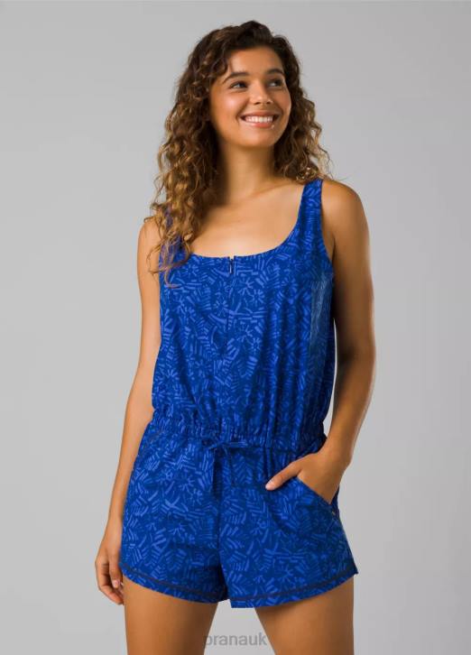 prAna Women Railay Romper 604H513 Clothing Ceramic Blue Cabo