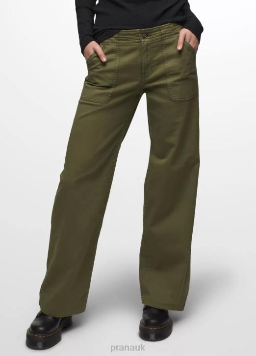 prAna Women Sancho Wide Leg Pant 604H278 Bottoms Cargo Green