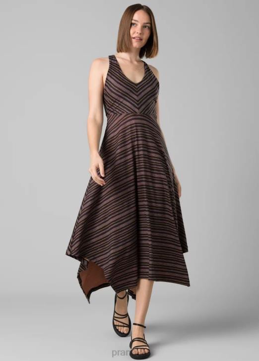 prAna Women Saxon Dress 604H562 Clothing Black Shell Stripe