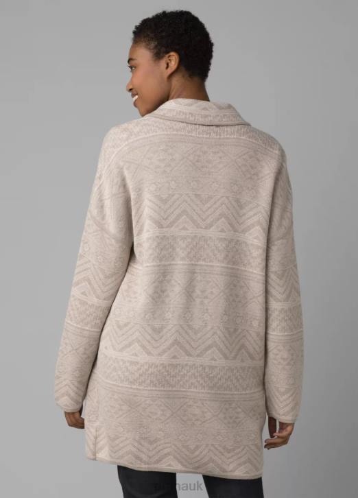 prAna Women Sevie Cardigan 604H240 Clothing Pebble Grey Intarsia