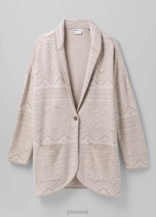 prAna Women Sevie Cardigan 604H240 Clothing Pebble Grey Intarsia