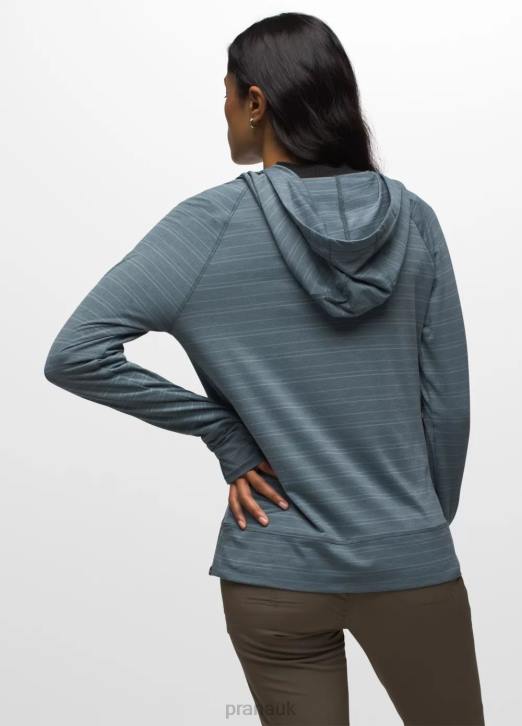 prAna Women Sol Searcher Hoodie 604H232 Clothing Weathered Blue Stripe