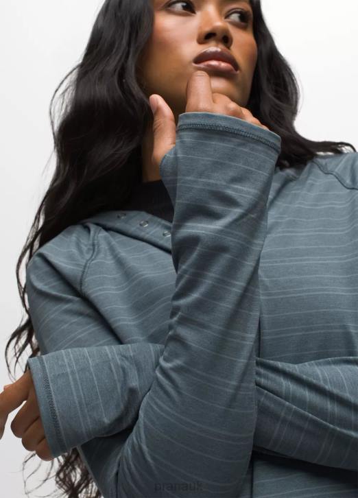 prAna Women Sol Searcher Hoodie 604H232 Clothing Weathered Blue Stripe