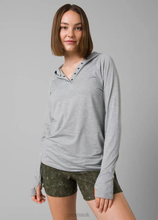 prAna Women Sol Searcher Hoodie 604H234 Clothing Heather Grey