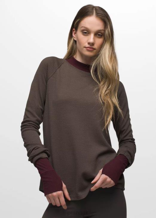 prAna Women Wensley Crew 604H50 Clothing Black Olive